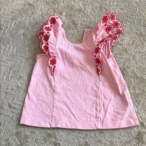 Janie and Jack Pink Floral Ruffle Blouse